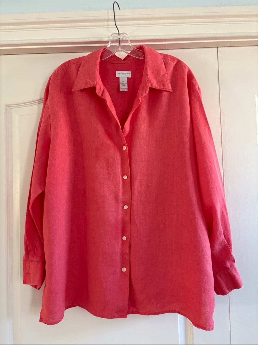 LIZ CLAIBORNE LIZSPORT 100% LINEN BLOUSE SIZE XL